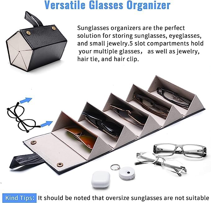 Ticacos Travel Sunglasses Organizer, Sunglasses Travel Case for Multiple Pairs, Multiple Glasses Travel Case for Women, Men - Image 4